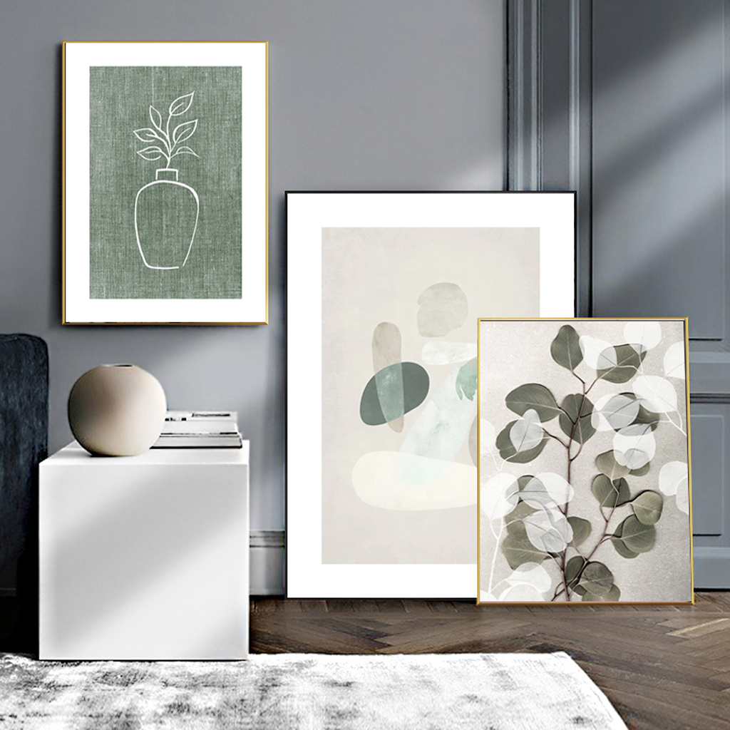 Wall art- Botanical leaves watercolour style 3 sets -canvas prints