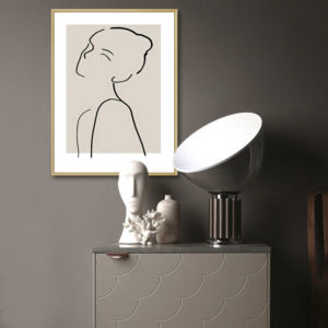 Wall Art - Line art girl - Poster Prints -Canvas Prints