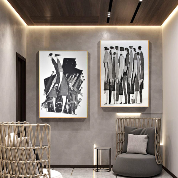 Wall Art - City life B (2 sets)- Canvas Prints-Poster Prints