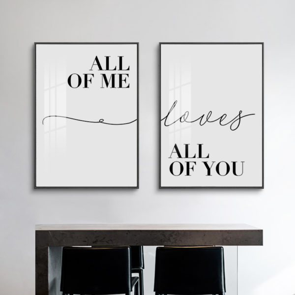 Wall Art - All of you All of me (2 sets)- Canvas Prints-Poster Prints - Image 3