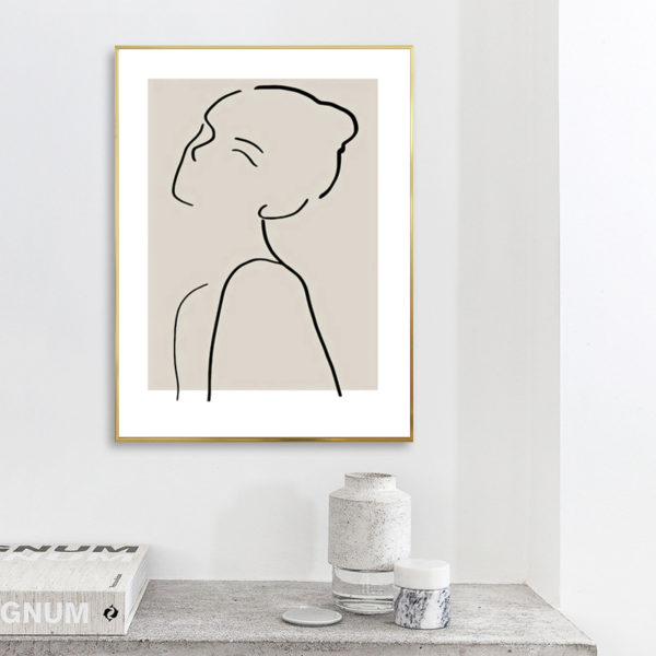 Wall Art - Line art girl - Poster Prints -Canvas Prints - Image 3