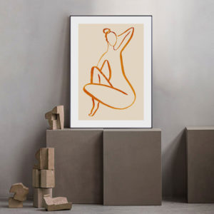 Wall Art - Line art lady body- Poster Prints -Canvas Prints