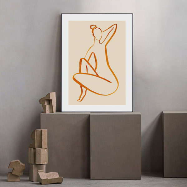 Wall Art - Line art lady body- Poster Prints -Canvas Prints