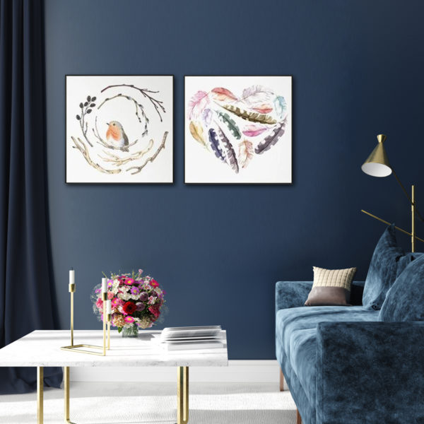 Wall Art Prints - Colourful-feather(2 sets)- Canvas Prints-Poster Prints