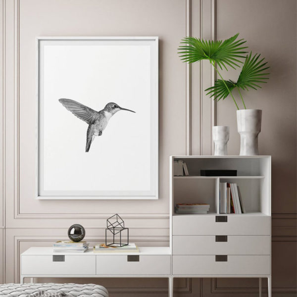 Wall art - Black white bird - Canvas Prints - Poster Prints - Image 2