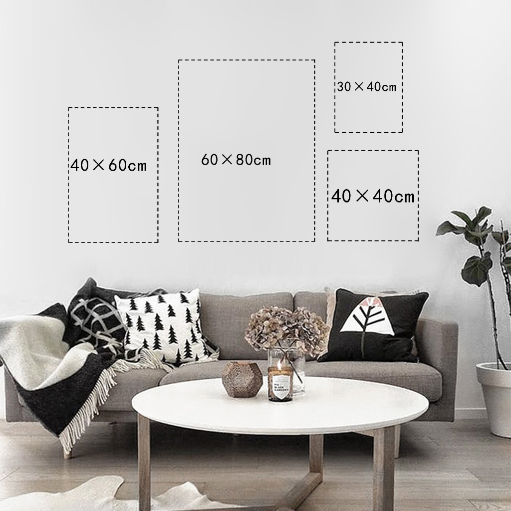 Wall art- Black white leaves 4 sets -canvas prints-poster prints – Art