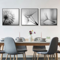 Wall Art -Botanical dandelions black white (3 sets) - Canvas Prints-Poster Prints - Image 2