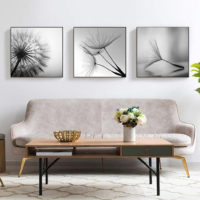 Wall Art -Botanical dandelions black white (3 sets) - Canvas Prints-Poster Prints - Image 3