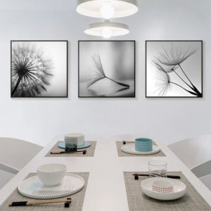 Wall Art -Botanical dandelions black white (3 sets) - Canvas Prints-Poster Prints