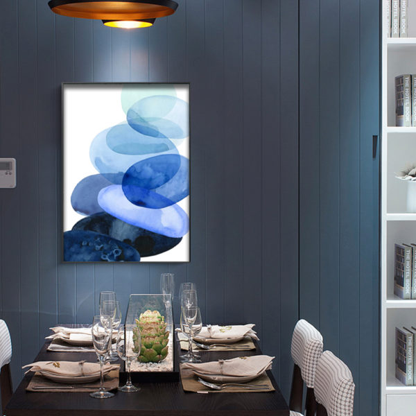 Wall Art -Abstract blue bubble 2 sets - Canvas Prints-Poster Prints - Image 4