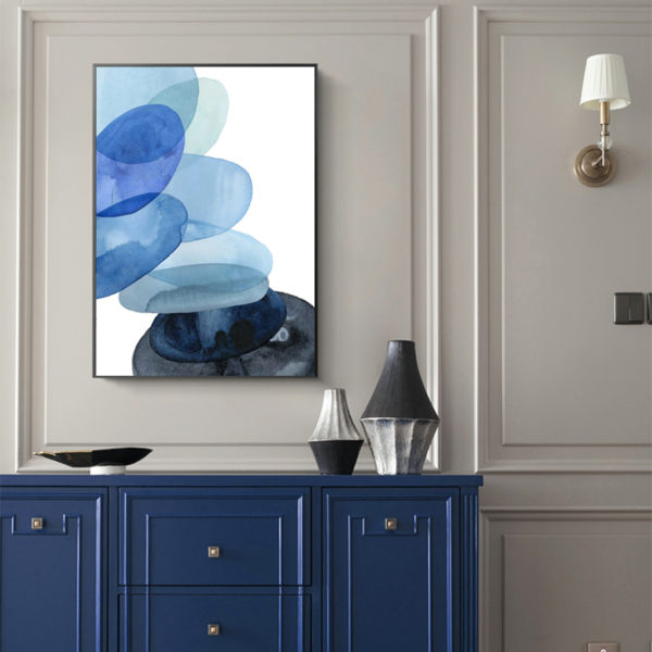 Wall Art -Abstract blue bubble 2 sets - Canvas Prints-Poster Prints - Image 3