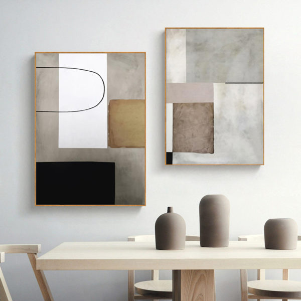 Wall Art -Abstract light grey series 2 sets - Canvas Prints-Poster Prints