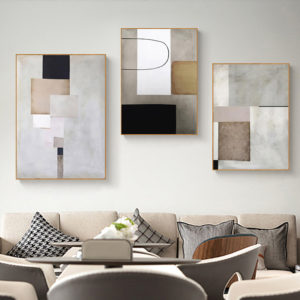 Wall Art prints - Abstract light grey series 3 sets - Poster Prints -Canvas Prints