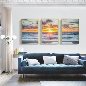 Wall Art prints - Golden sunset by the sea 3 sets - Poster Prints -Canvas Prints