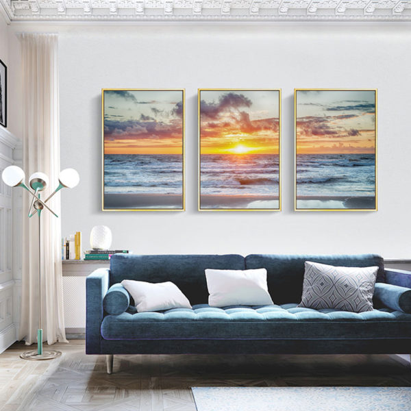 Wall Art prints - Golden sunset by the sea 3 sets - Poster Prints -Canvas Prints