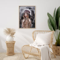 Wall art - Warrior girl with black feather - Canvas Prints - Poster Prints - Image 3