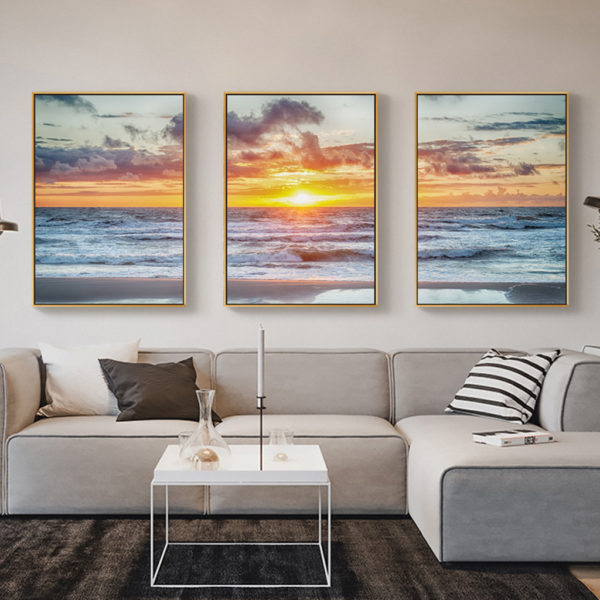 Wall Art prints - Golden sunset by the sea 3 sets - Poster Prints -Canvas Prints - Image 3