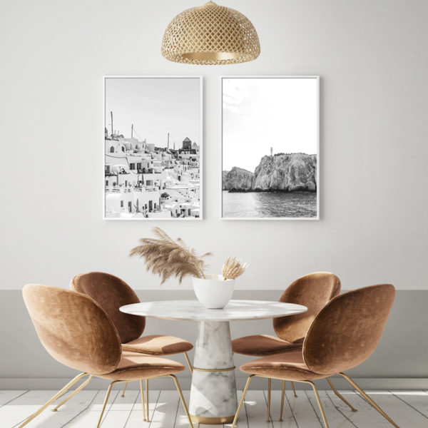 Wall Art - Santorini black and white (2 sets)- Canvas Prints-Poster Prints