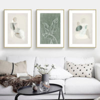 Wall Art prints - Abstract body and leaves ( 3 sets )- Poster Prints -Canvas Prints