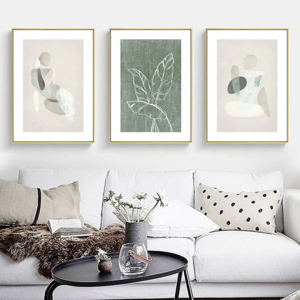 Wall Art prints - Abstract body and leaves ( 3 sets )- Poster Prints -Canvas Prints