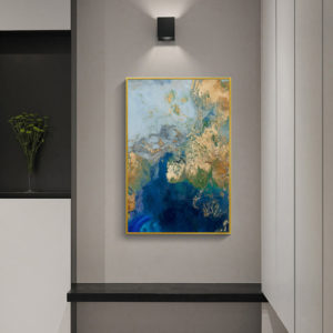 Wall art - Marbled Blue Gold - Canvas Prints - Poster Prints
