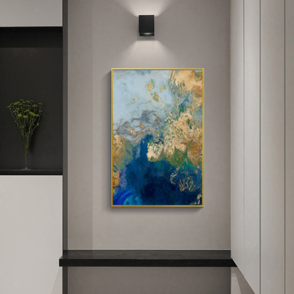 Wall art - Marbled Blue Gold - Canvas Prints - Poster Prints