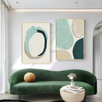 Wall art - Abstract Green Circle 2 sets- Canvas Prints- Poster Prints - Image 3
