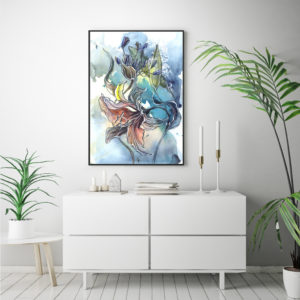 Wall art - Watercolor Style Abstract Flower C - Canvas Prints - Poster Prints