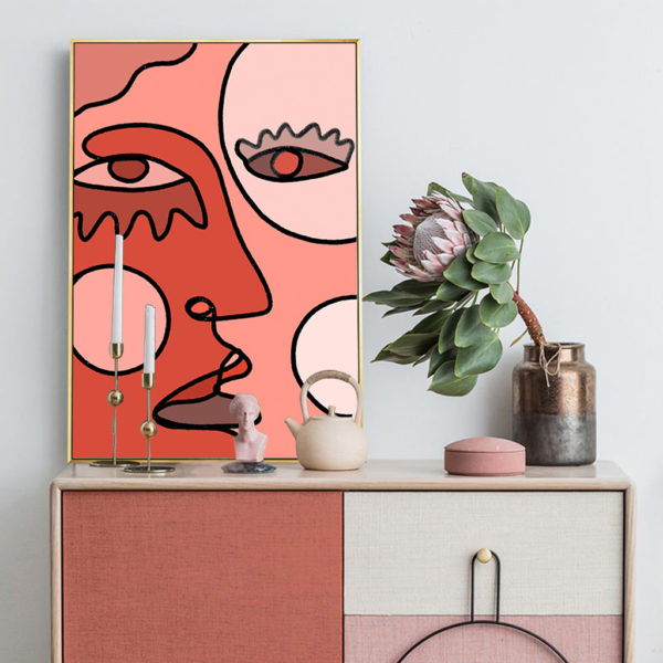 Wall art - Abstract Cubism Face - Canvas Prints - Poster Prints