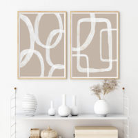 Wall art - Abstract White Lines 2 sets - Canvas Prints- Poster Prints - Image 2