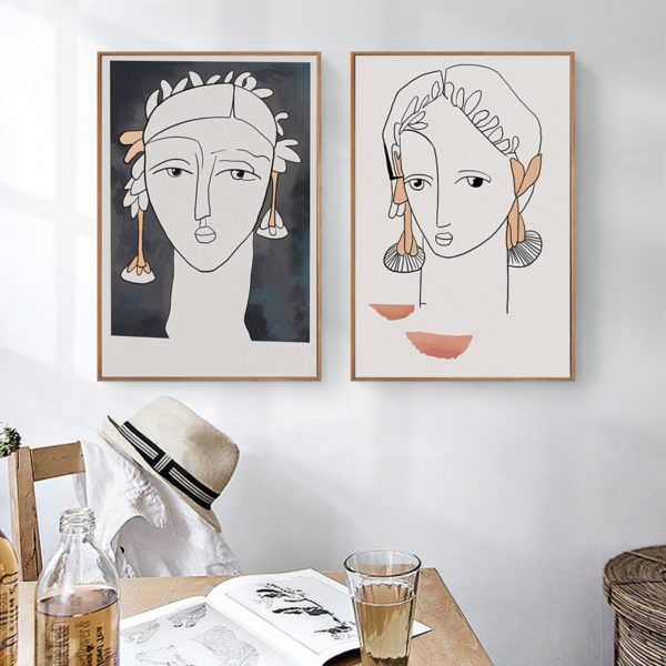 Wall art - Abstract Figures 2 sets- Canvas Prints- Poster Prints