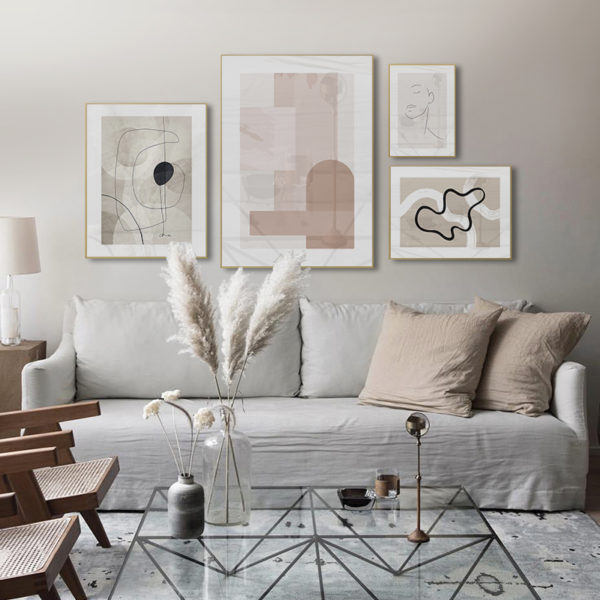 Wall art - Beige Graphics 2 sets- Canvas Prints- Poster Prints - Image 3