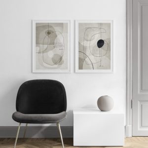 Wall art - Beige Graphics 2 sets- Canvas Prints- Poster Prints