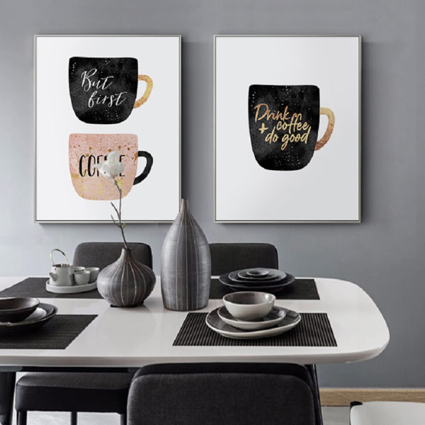 Wall art - But First Coffee Colorful Cups - Canvas Prints - Poster Prints - Image 2