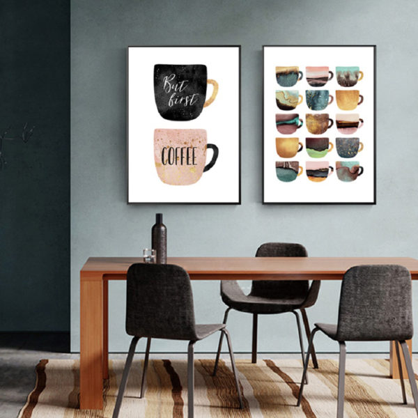 Wall art - But First Coffee Colorful Cups - Canvas Prints - Poster Prints - Image 3