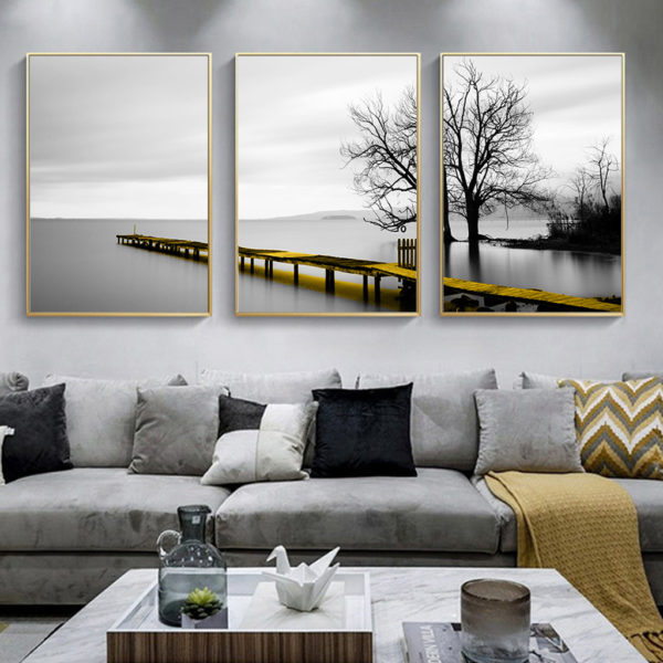 Wall art - Calm Lake Bridge Tree Scene- Poster Prints -Canvas Prints - Image 4