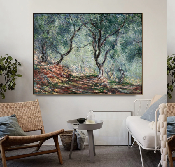 Wall Art - Olive Tree Wood in the Moreno Garden By Claud Monet- Canvas Prints-Poster Prints - Image 2