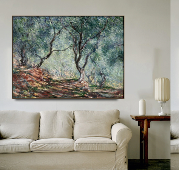 Wall Art - Olive Tree Wood in the Moreno Garden By Claud Monet- Canvas Prints-Poster Prints - Image 3
