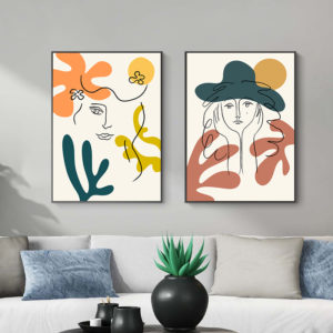 Wall art - Abstract Girl 2 sets- Canvas Prints- Poster Prints