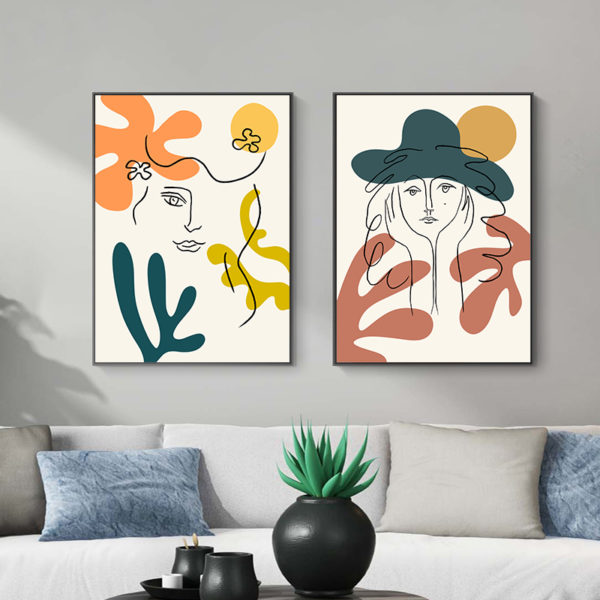 Wall art - Abstract Girl 2 sets- Canvas Prints- Poster Prints