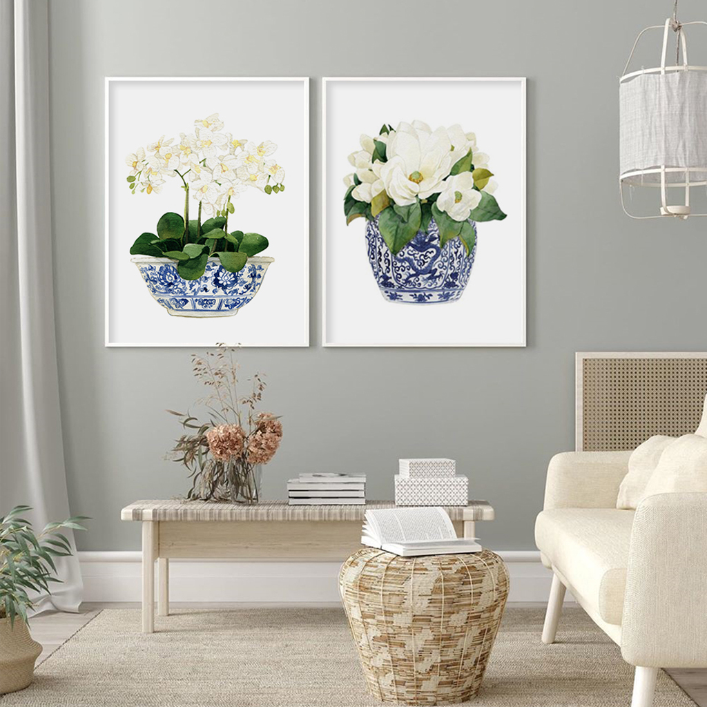 Wall art - Elegant Flower 2 sets- Canvas Prints- Poster Prints - Art ...