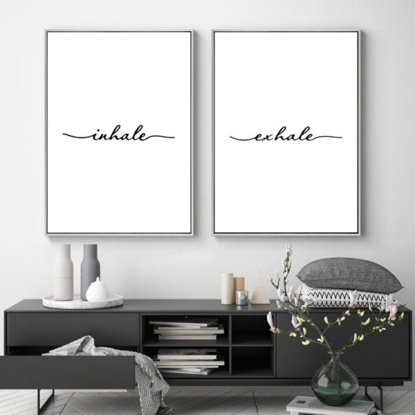 Wall art - INHALE EXHALE 2 sets- Canvas Prints- Poster Prints