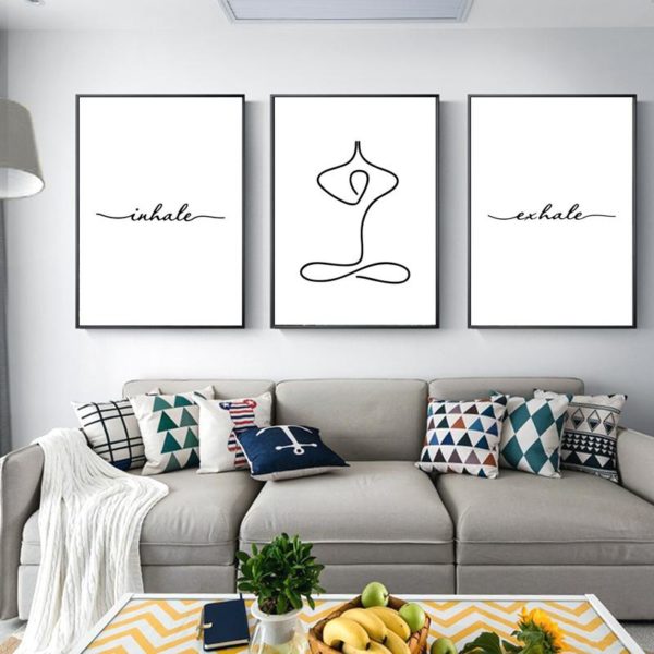 Wall art - INHALE EXHALE 2 sets- Canvas Prints- Poster Prints - Image 2