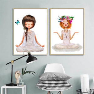 Wall art - Lovely Yoga Girl 2 sets- Canvas Prints- Poster Prints