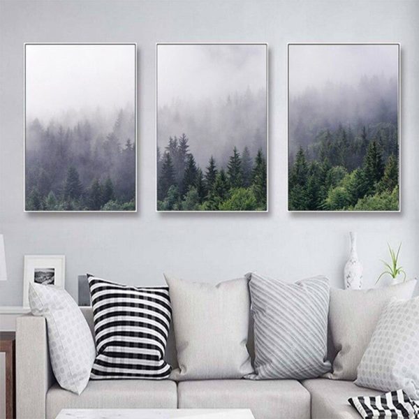 Wall Art prints -Misty Forest 3 sets - Poster Prints -Canvas Prints - Image 4
