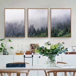 Wall Art prints -Misty Forest 3 sets - Poster Prints -Canvas Prints