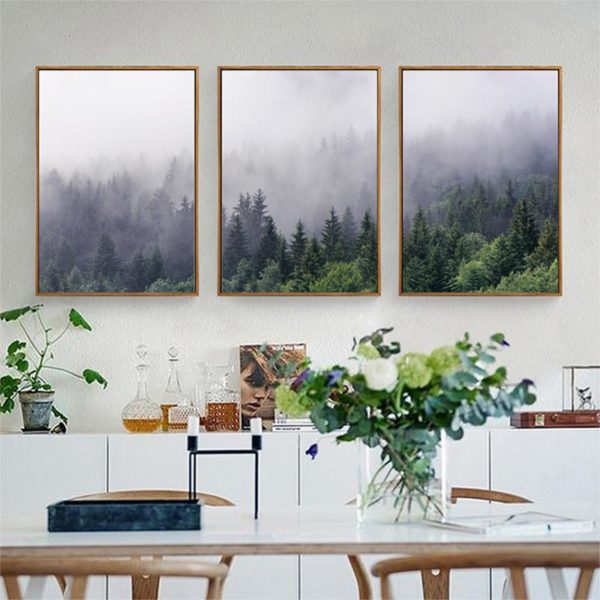 Wall Art prints -Misty Forest 3 sets - Poster Prints -Canvas Prints
