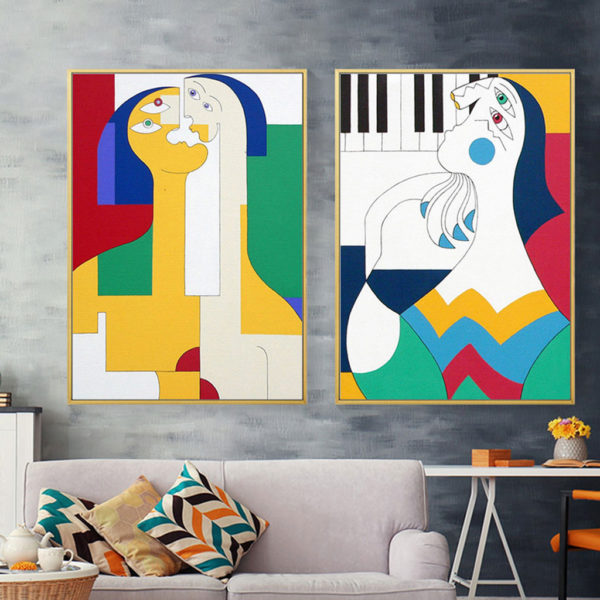Wall art - Modern Abstract Figure Family 2 sets- Canvas Prints- Poster Prints