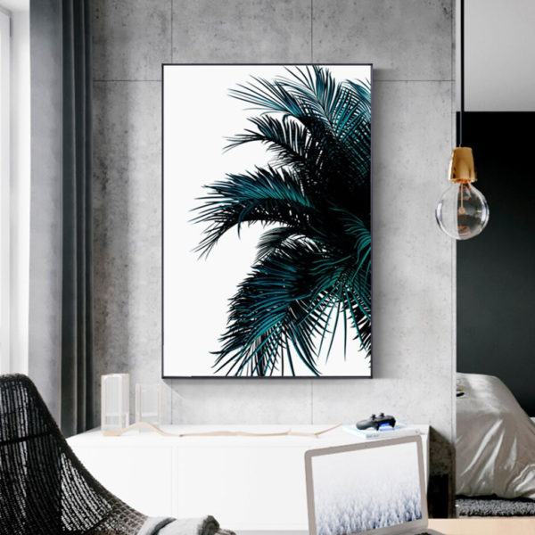 Wall art - Modern Dark Green Palm Tree 2 sets- Canvas Prints- Poster Prints - Image 4