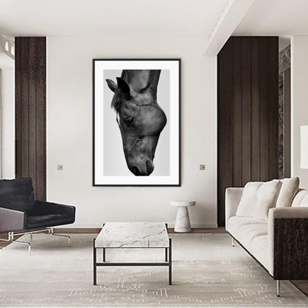 Wall art - Modern Black Horse - Canvas Prints - Poster Prints